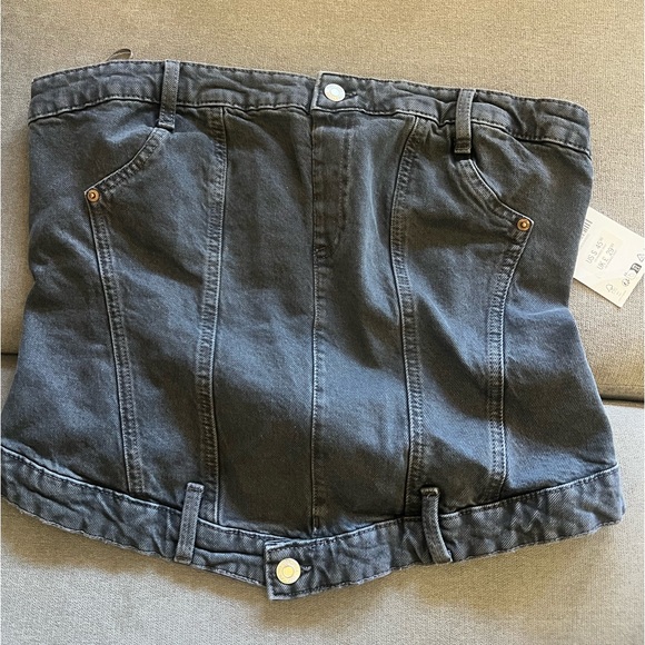 Strapless Denim Zara top - Picture 5 of 8